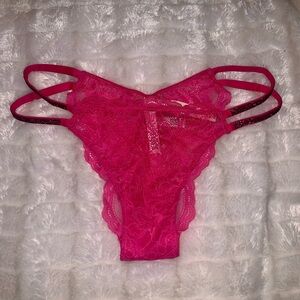 Victoria's Secret Fuchsia Lace Strappy Panties